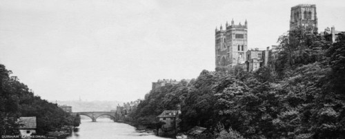 Durham Cathedral and the Old Fulling Mill overlooking the River Wear, County Durham. Creator: Unknown.
