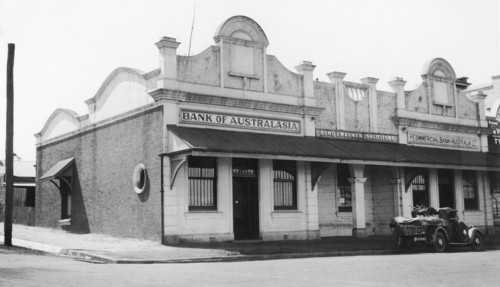 Bank of Australasia, corner of King and Mary Streets, Kingaroy, Queensland, 1935. Creator: Jack Bain.