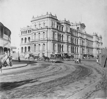 The first stage of the Treasury Building at the corner of Queen and William Sts., North Quay, 1904. Creator: Robert Augustus Henry L'Estrange.