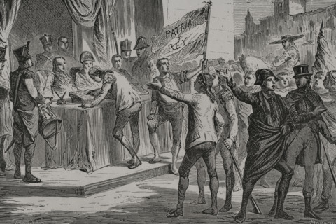 Espartero enlisting as a volunteer in 1808 to serve the nation at the outbreak of the Peninsular War Creator: Benigno Moracho.