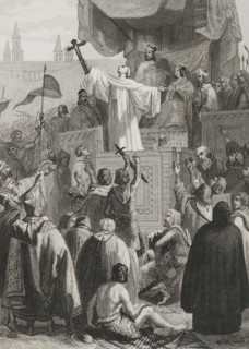 Crusade against the Moors, Spanish, Middle Ages, 1853. Creator: Antonio Roca Sallent.
