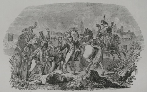Napoleon wounded in front of Regensburg, 1856.  Creator: John Quartley.