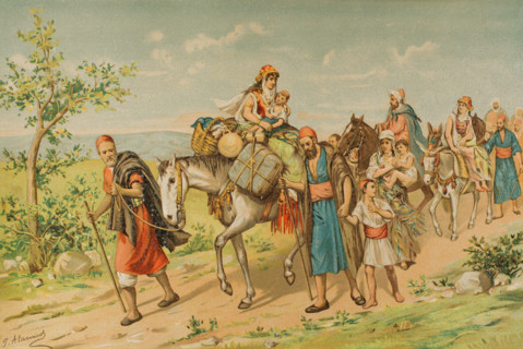 Expulsion of the Moriscos from Spain by order of King Philip III in 1609 (1890). Creator: Juan Alaminos.