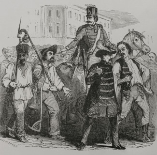 Hungarian Revolution of 1848 (15 March 1848-4 October 1849): A recruitment in Hungary, 1856. Creator: Henri Theophile Hildibrand.