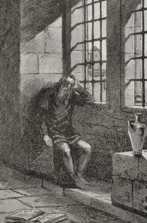 James II of Urgel (1380-1433) in his cell in the castle of Játiva (Xativa), where he was..., 1890. Creator: Joan Serra y Pausas.