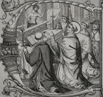 The Miraculous Mass of Saint Gregory the Great (c540-604), representing the real presence..., 1877.  Creators: Antoine Valerie Bertrand, Jules Jean Marie Joseph Huyot.