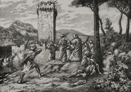 Umar ibn Hafsun, (c 846-918) at the castle of Ronda (province of Malaga, Andalusia, Spain), 1890. Creator: Joan Serra y Pausas.