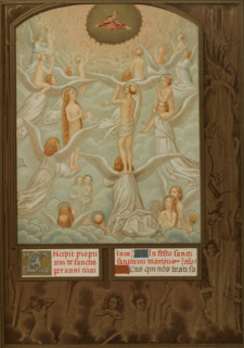 Angels present to God the souls of the newly elected, After...The Grimani Breviary, 1515-1520, 1877. Creator: Unknown.