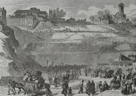 Paris Commune, France: Positions occupied by the communards on the heights of Montmartre, 1871. Creator: Manuel Ricord.