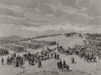 Military drill at Dehesa de los Carabancheles, Madrid, Spain, 3 November 1878.  Creator: Bernardo Rico.