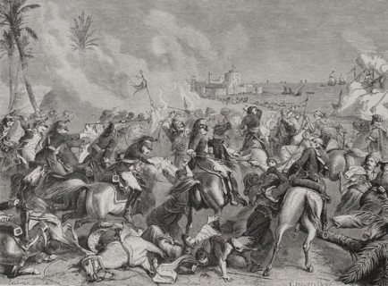 Napoleonic Wars: Battle of Abukir, (25 July 1799), 1879. Creator: Octave Jahyer.