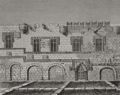 Priory of France, Rhodes, Greece, Condition of the ruined building in 1828.  Creator: Jules Jean Marie Joseph Huyot.