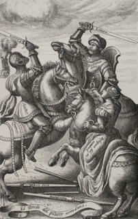 The chivalry represented by allegorical characters, 1553, (1877).  Creator: Jules Jean Marie Joseph Huyot.