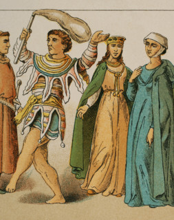 Buffoon and ladies, 1200, (1884). Creator: Unknown.