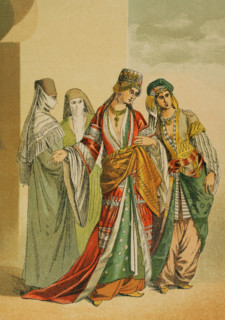 Sultana and princess with their slaves, Turkey, Middle Ages, 1884.  Creator: Unknown.