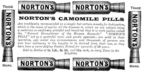 Advertisement for Norton’s Camomile Pills, 1890. Creator: Unknown.