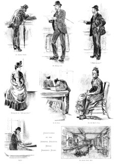 Sketches at the General Register Office, Somerset House, 1890. Creator: Unknown.