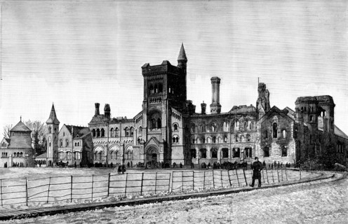 The University of Toronto after the fire, 1890. Creator: Paterson.