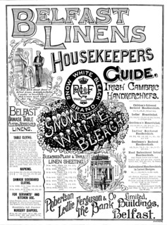 Advertisement for Belfast Linens, 1890. Creator: Unknown.