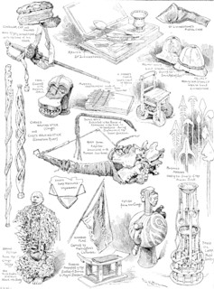 Sketches at the Stanley and African Exhibition, 1890. Creator: Frederick George Kitton.