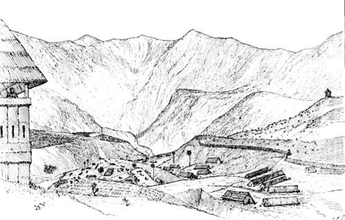 The Chin Expedition: Fort White, headquarters of the Northern Column of the Chin Expedition, 1890. Creator: Unknown.