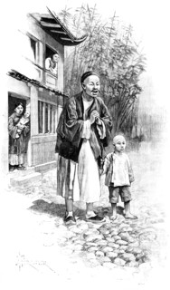 Sketches in Formosa: welcome by an old Chinese friend, 1890. Creator: Unknown.