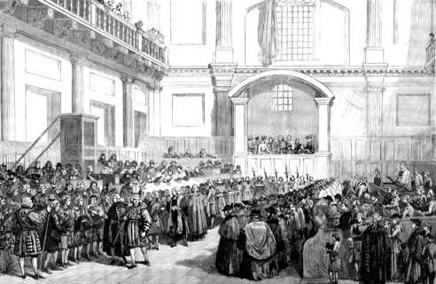 Maundy Thursday Royal Gifts at the Chapel Royal, Whitehall, 1777, (1890). Creator: Unknown.