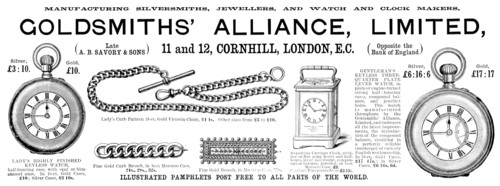 Advertisement for Goldsmiths’ Alliance, Limited, 1890. Creator: Unknown.