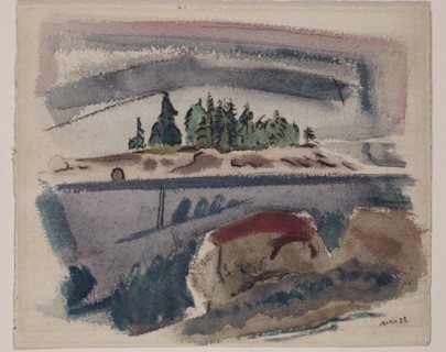 From Deer Isle, Maine Looking Outward, 1923. Creator: John Marin.