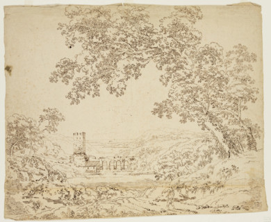 Landscape with Mill and Bridge, c1820-1848. Creator: Thomas Cole.