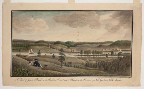 A View of Greenbush on the Hudsons River near Albany in the Province of New York, 1766. Creator: Thomas Davies.