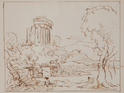 Temple in a Wooded Landscape (Vesta at Tivoli), c1820-1848. Creator: Thomas Cole.