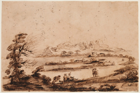 Landscape with Figures, 18th century. Creator: Unknown.