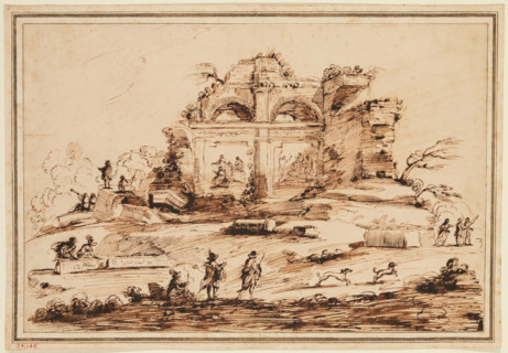 Landscape with Arched Ruins, 18th century. Creator: Unknown.