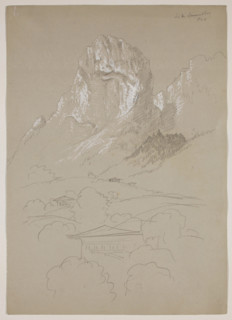 In the Simmenthal Pass, Switzerland, 1841. Creator: Thomas Cole.