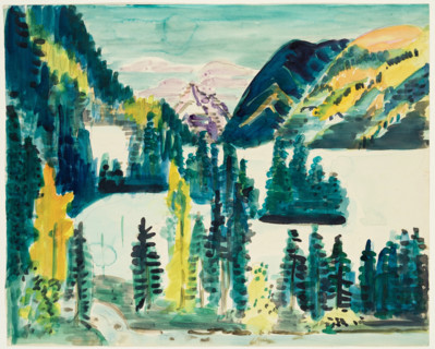 Landscape with Mountain Lake, between 1923 and 1926. Creator: Ernst Kirchner.