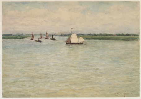 The Maas off Dordrecht (recto), c1860-1920. Creator: Carel Nicolaas Storm.