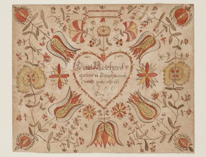 Birth Certificate for Daniel Reichard, 1780. Creator: Unknown.
