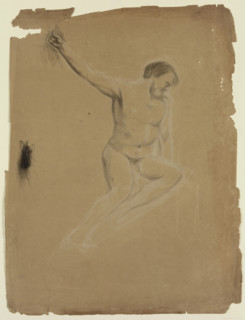 Seated Nude Male Figure, c1820-1848. Creator: Thomas Cole.