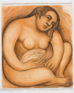 Woman Holding Grain, 1932. Creator: Diego Rivera.