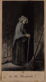 Old Woman with Cane, c1860-1895. Creator: Thomas Hovenden.