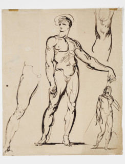 Studies of Standing Nude Male, between 1806 and 1846. Creator: Benjamin Robert Haydon.