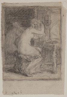 Woman Combing Her Hair, c1870-1896. Creator: Wyatt Eaton.