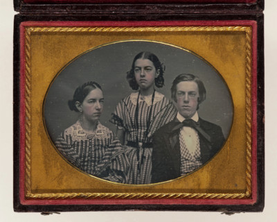 Group Portrait with Three Figures, between 1850 and 1860. Creator: Unknown.
