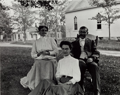 Untitled (Portrait, Two Women and Man), c1900, printed 1980. Creator: Unknown.