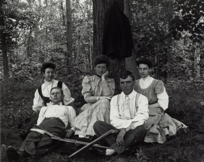 Untitled (Three Women, Two Men), c1900, printed c1980. Creator: Unknown.