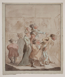 An Exhibition of Paintings, late 18th century. Creator: Unknown.