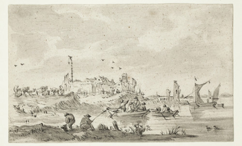 Fishermen near the Shore, between 1750 and 1800. Creator: Unknown Dutch; After Jan van Goyen.