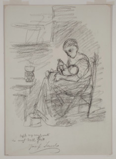 Mother Feeding her Baby (The Cottage Madonna), c1900. Creator: Jozef Israels.