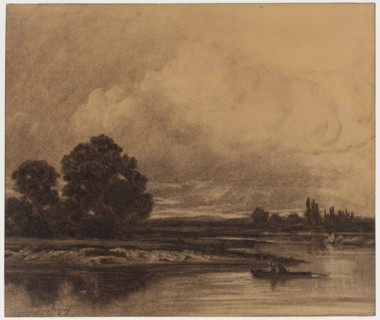 Boat on the River, 19th century. Creator: Charles Francois Daubigny.